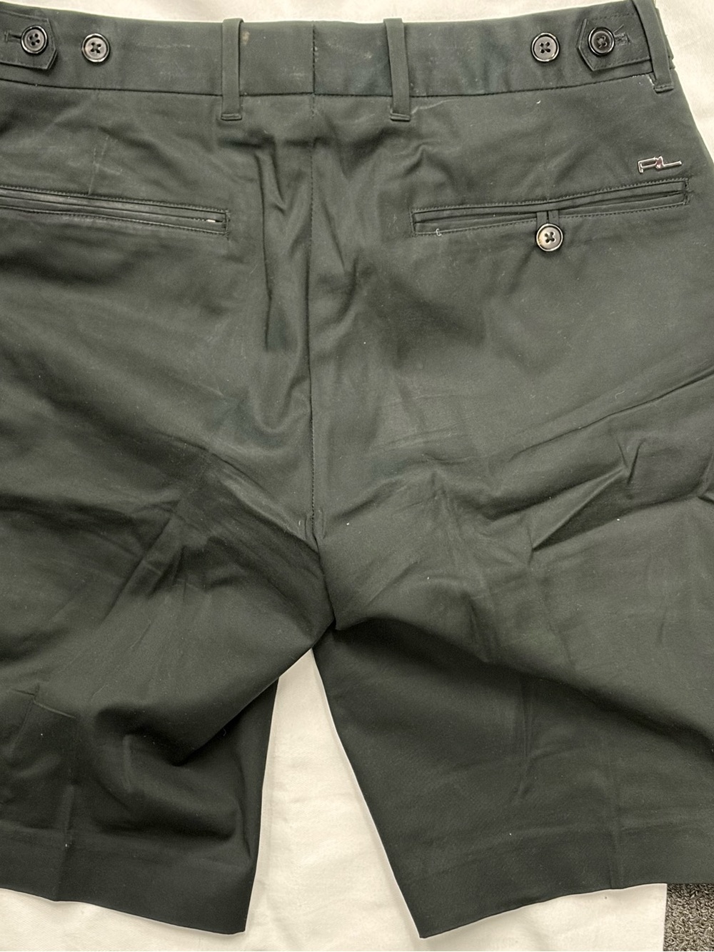 Ralph Lauren Black Flat-Front Men's Shorts - Picture 2 of 5